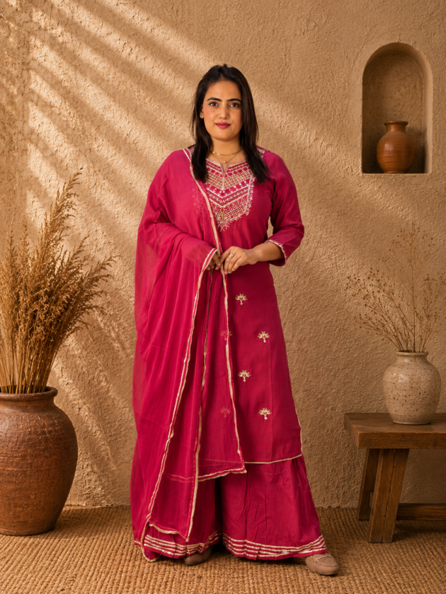 Elegant Pink Sharara Set